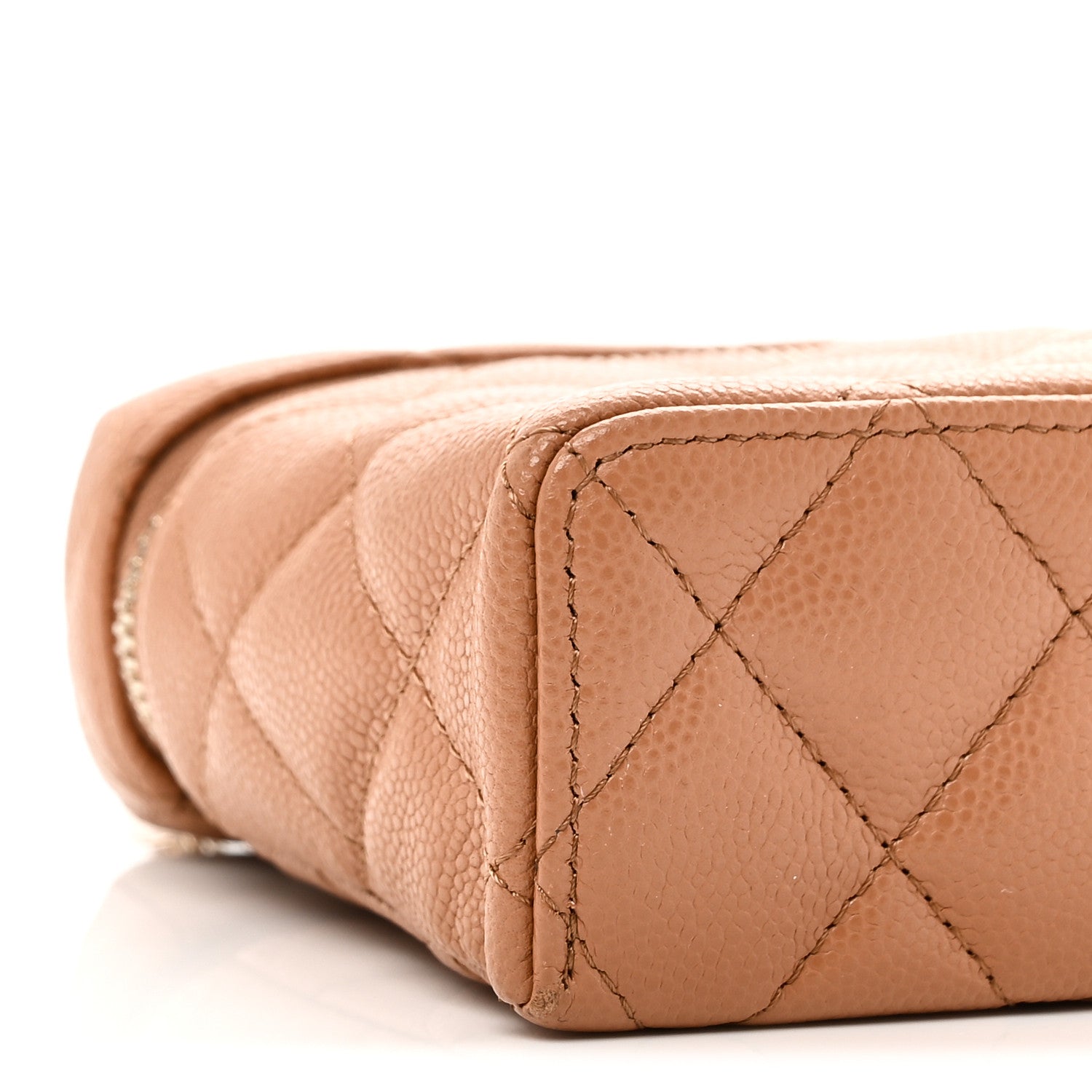 Chanel Caviar Quilted Top Handle Slim Vanity With Chain Brown 9 of 10