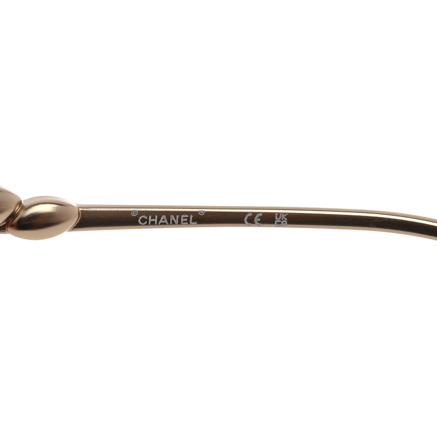 Chanel Metal Crystal Sparkling Wheat Rectangle Sunglasses 71584 Gold 5 of 8