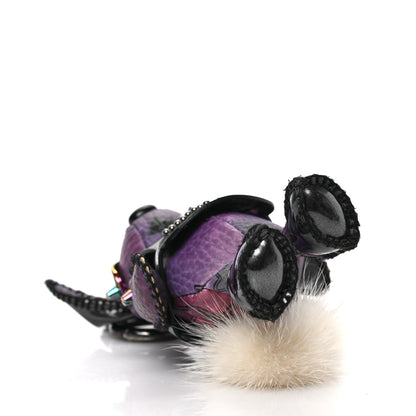 MCM Visetos Rabbit Key Ring Bag Charm Purple 4 of 4