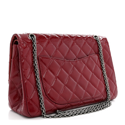 Chanel Distressed Patent Quilted 2.55 Reissue 227 Flap Raspberry Red 2 of 12