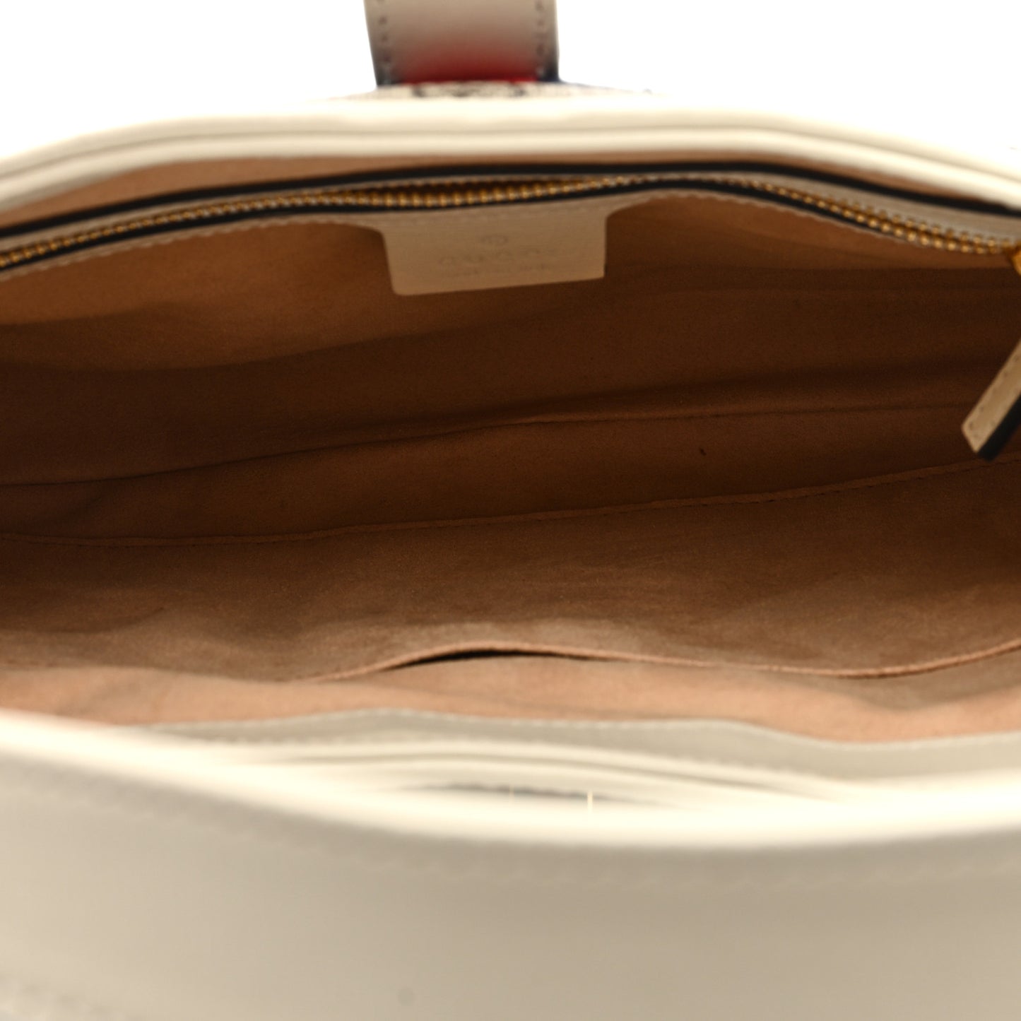 GG Supreme Monogram Azalea Calfskin Web Small Jackie 1961 Hobo Beige Ebony Mystic White