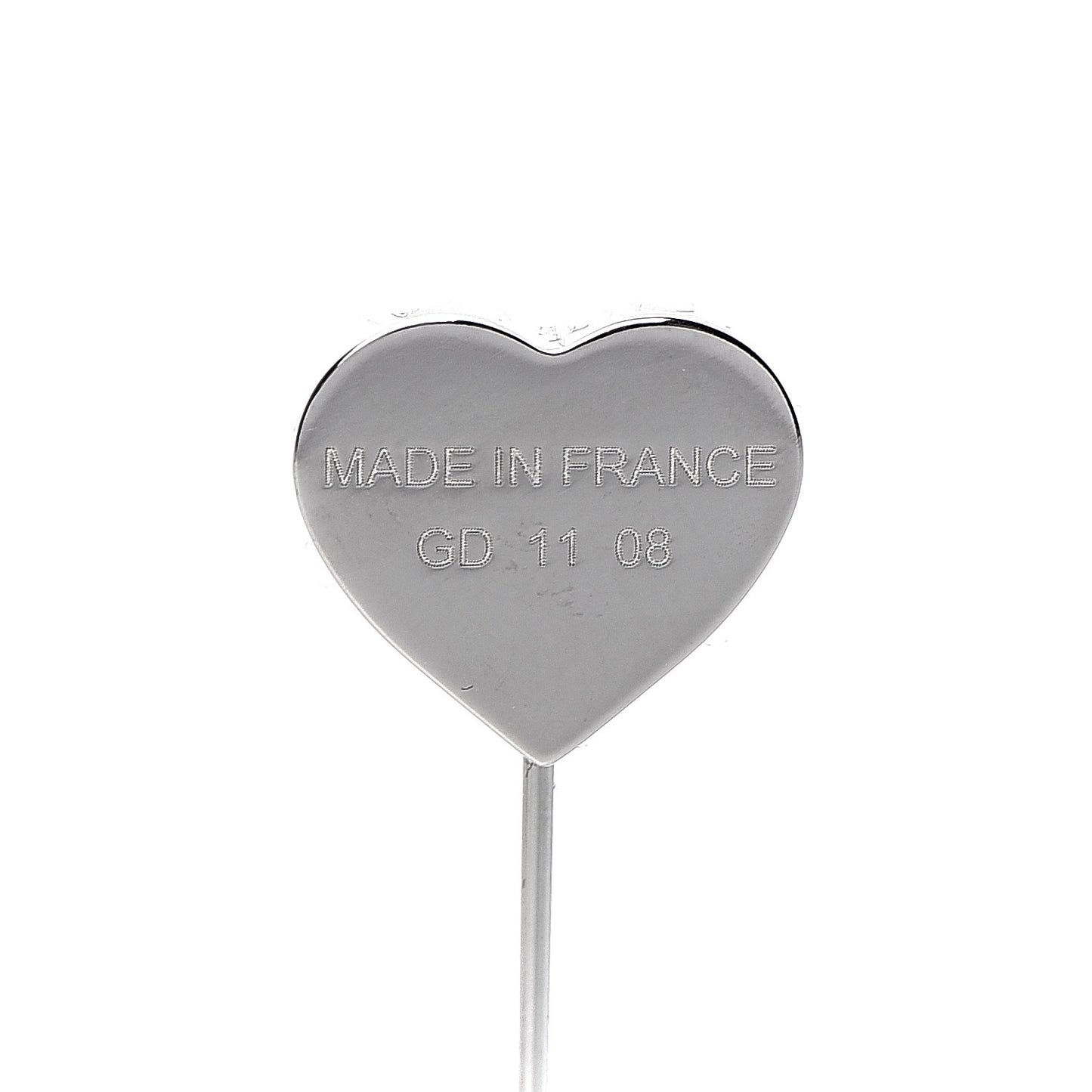Lacquered Palladium Clou De Coeur Hat Pin
