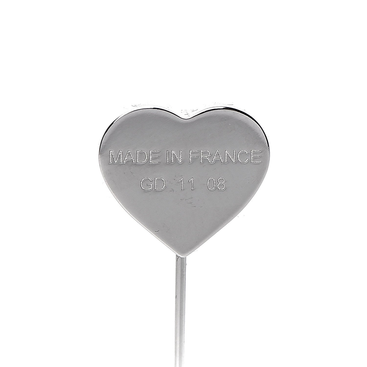 Hermes Lacquered Palladium Clou De Coeur Hat Pin 2 of 4