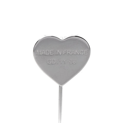 Hermes Lacquered Palladium Clou De Coeur Hat Pin 2 of 4