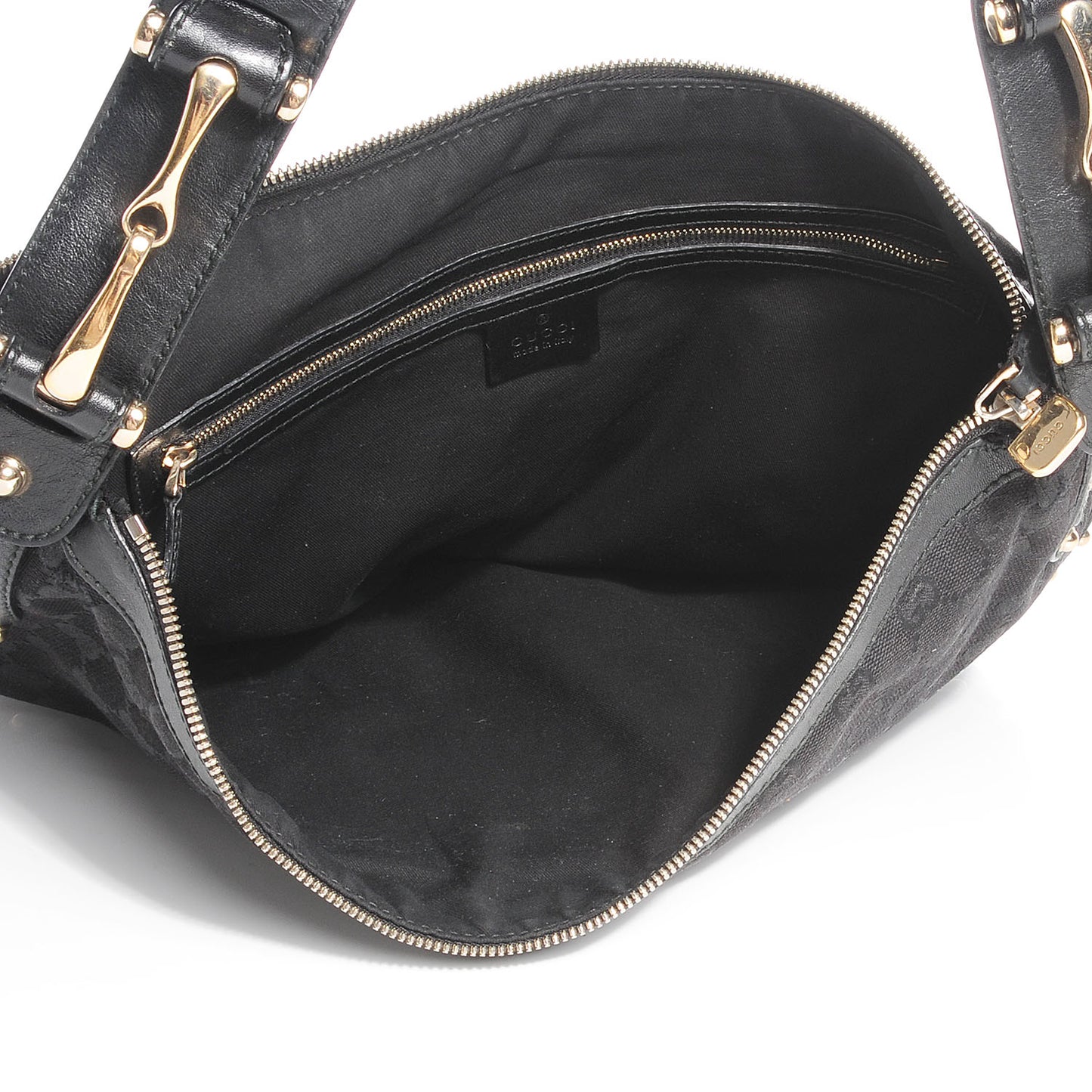 Monogram Medium Studded Pelham Shoulder Bag Black