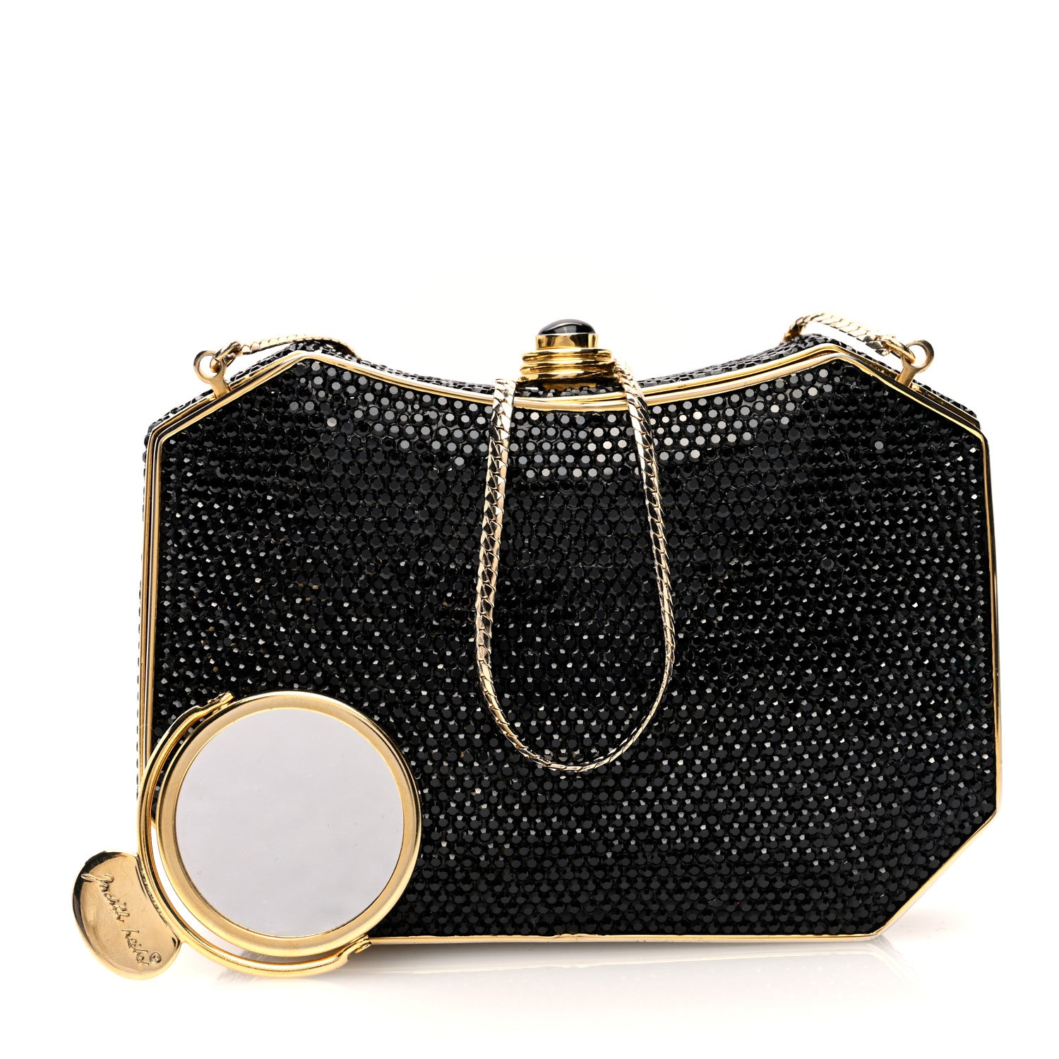 Judith Leiber Swarovski Crystal Minaudiere Clutch Black 3 of 10