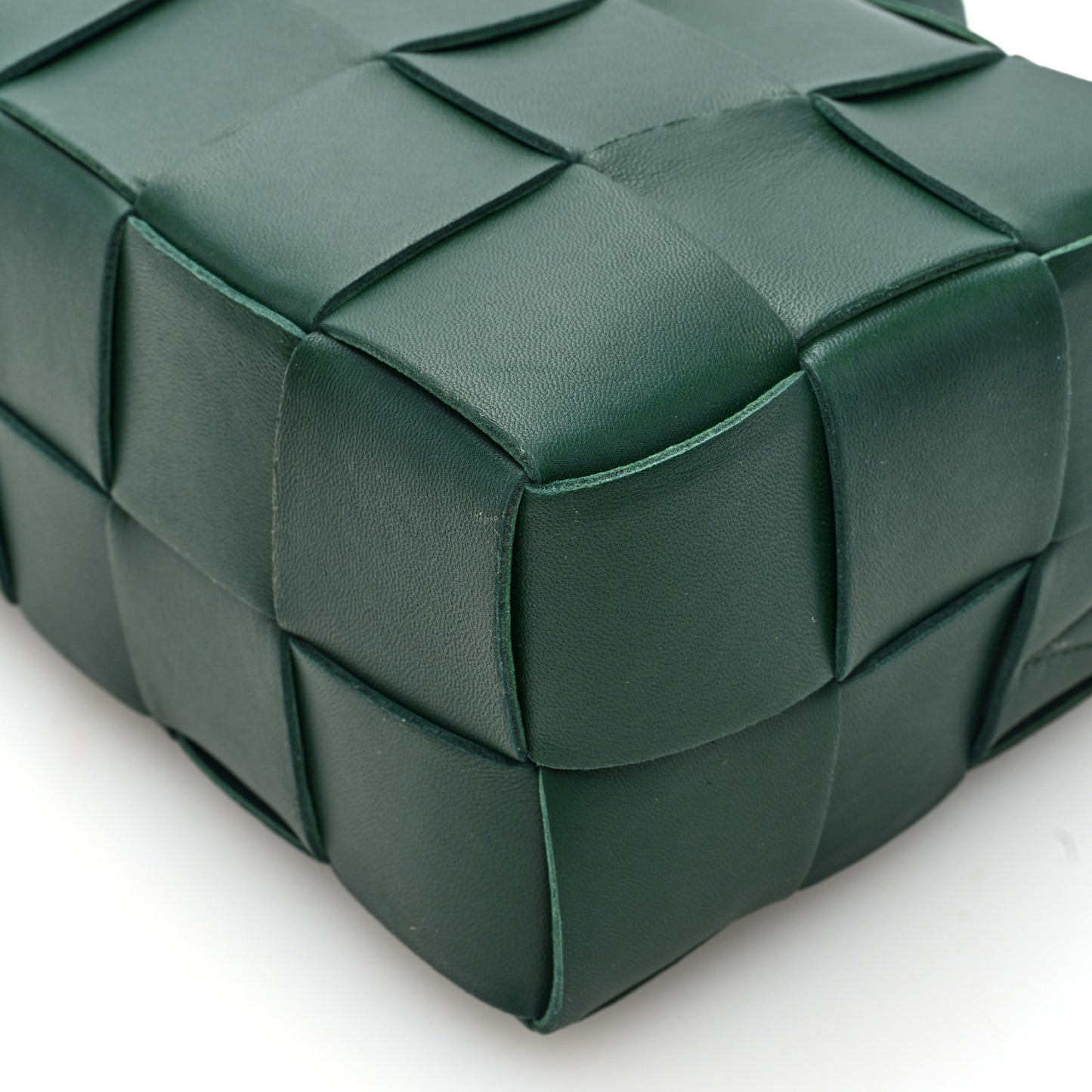 Lambskin Maxi Intrecciato Brick Cassette Bag Raintree Green