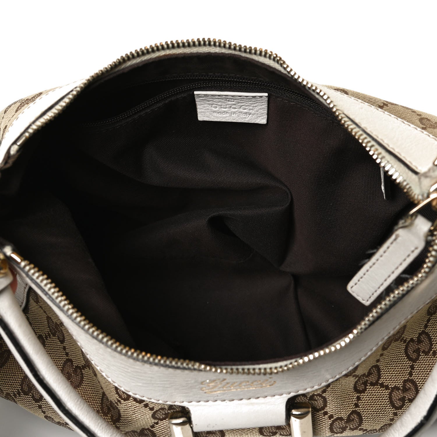 Gucci Monogram Medium D Gold Ring Hobo White 5 of 11