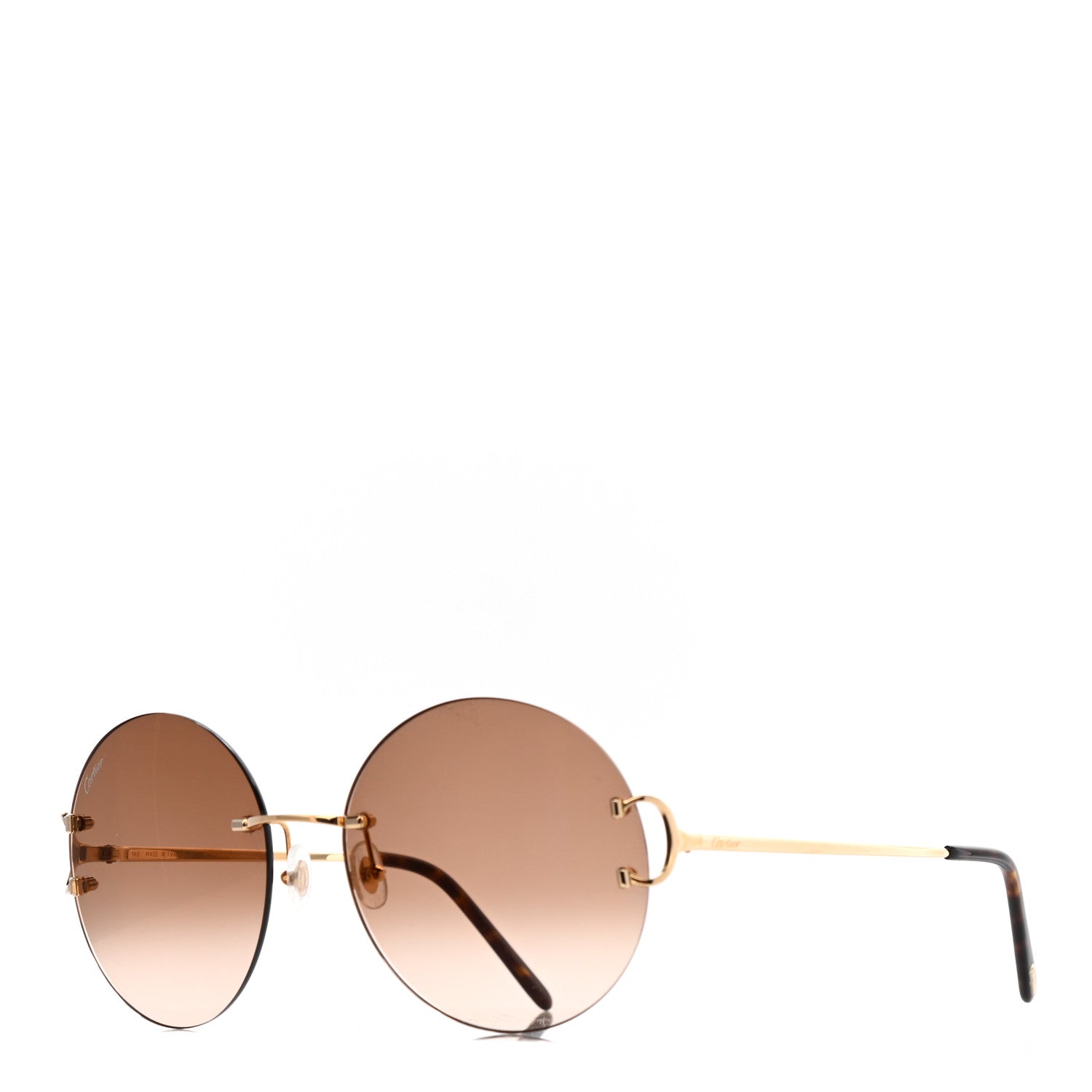 Cartier Rimless C-Decor Round Sunglasses Brown 1 of 5