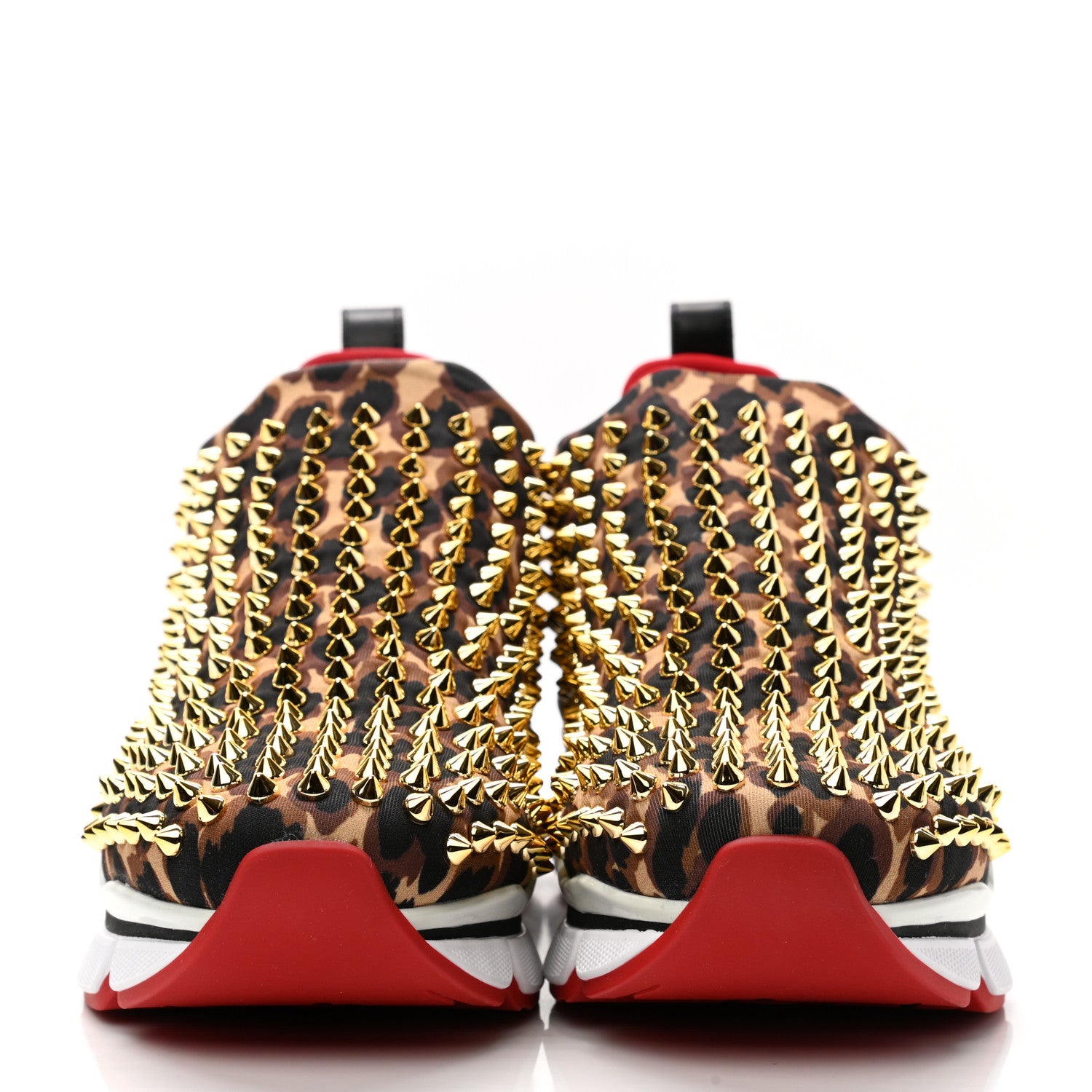 Christian Louboutin Neoprene Leopard Spike Sock Donna Flat