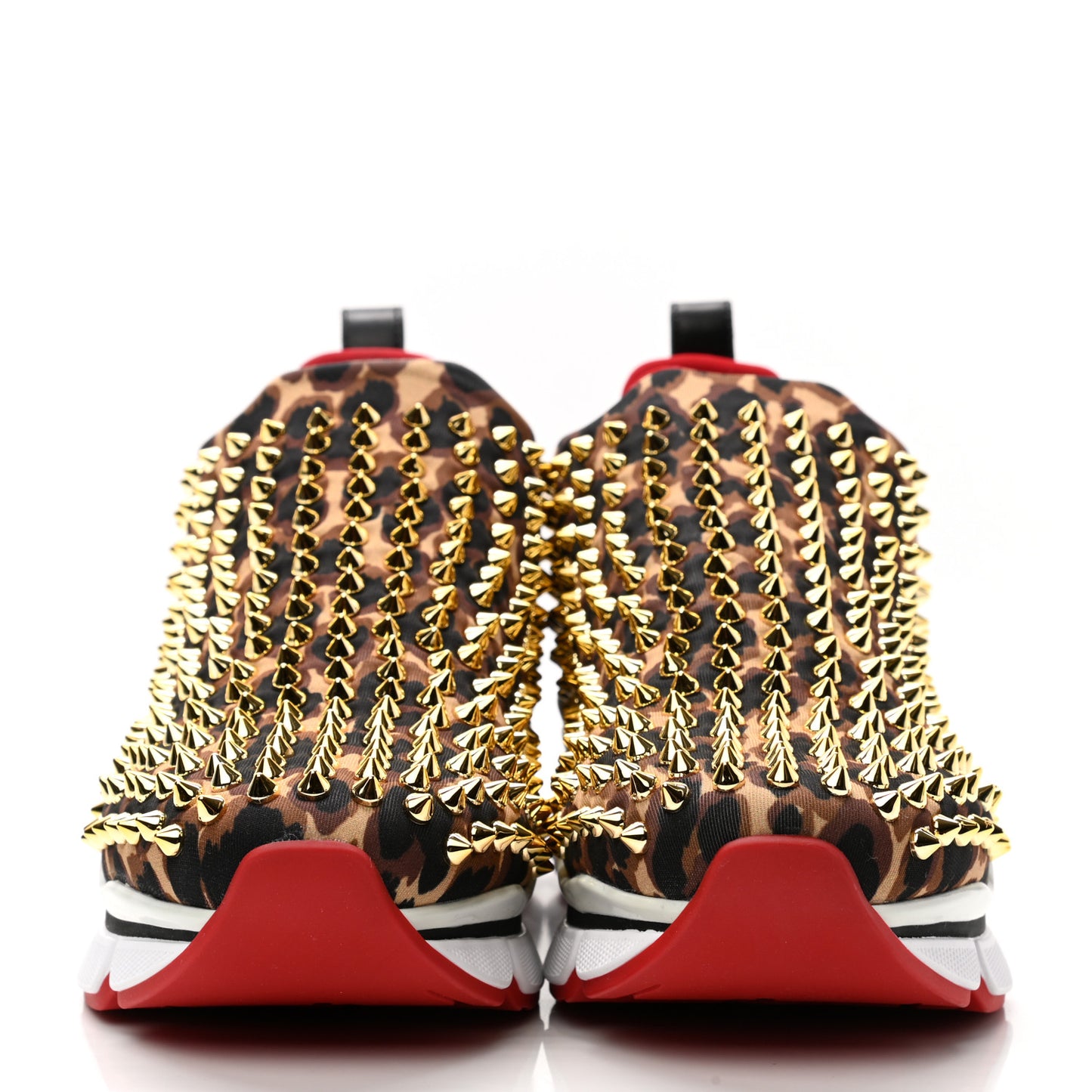 Neoprene Leopard Spike Sock Donna Flat Sneakers 38 Black Marron