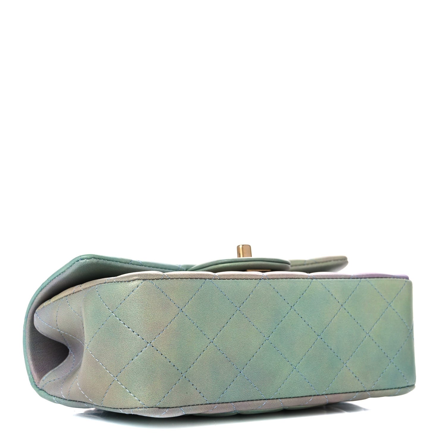Chanel Lambskin Quilted Ombre Mini Top Handle Rectangular Flap Blue Green 4 of 10