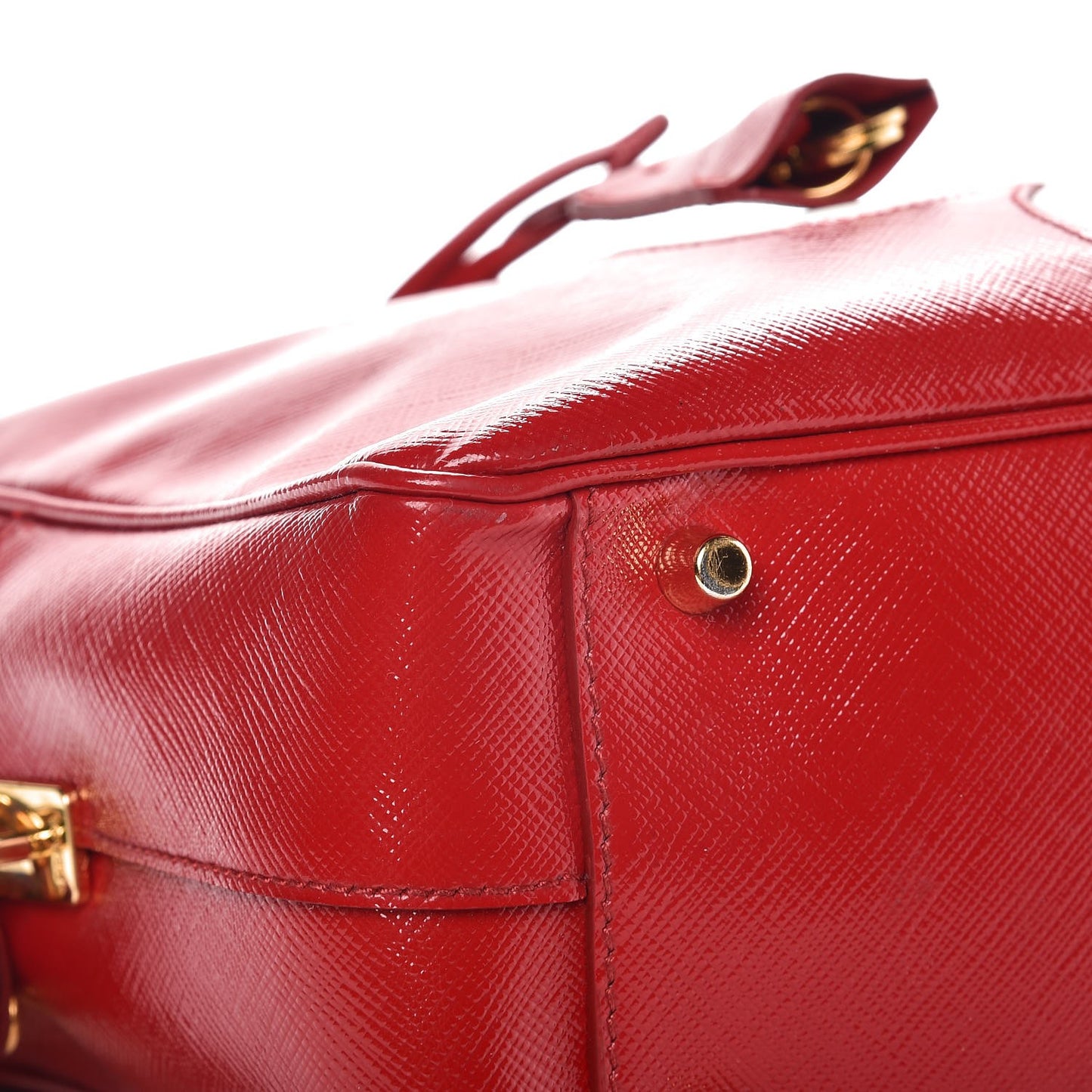 Saffiano Vernice Floral Bauletto Bag Rosso Bianco