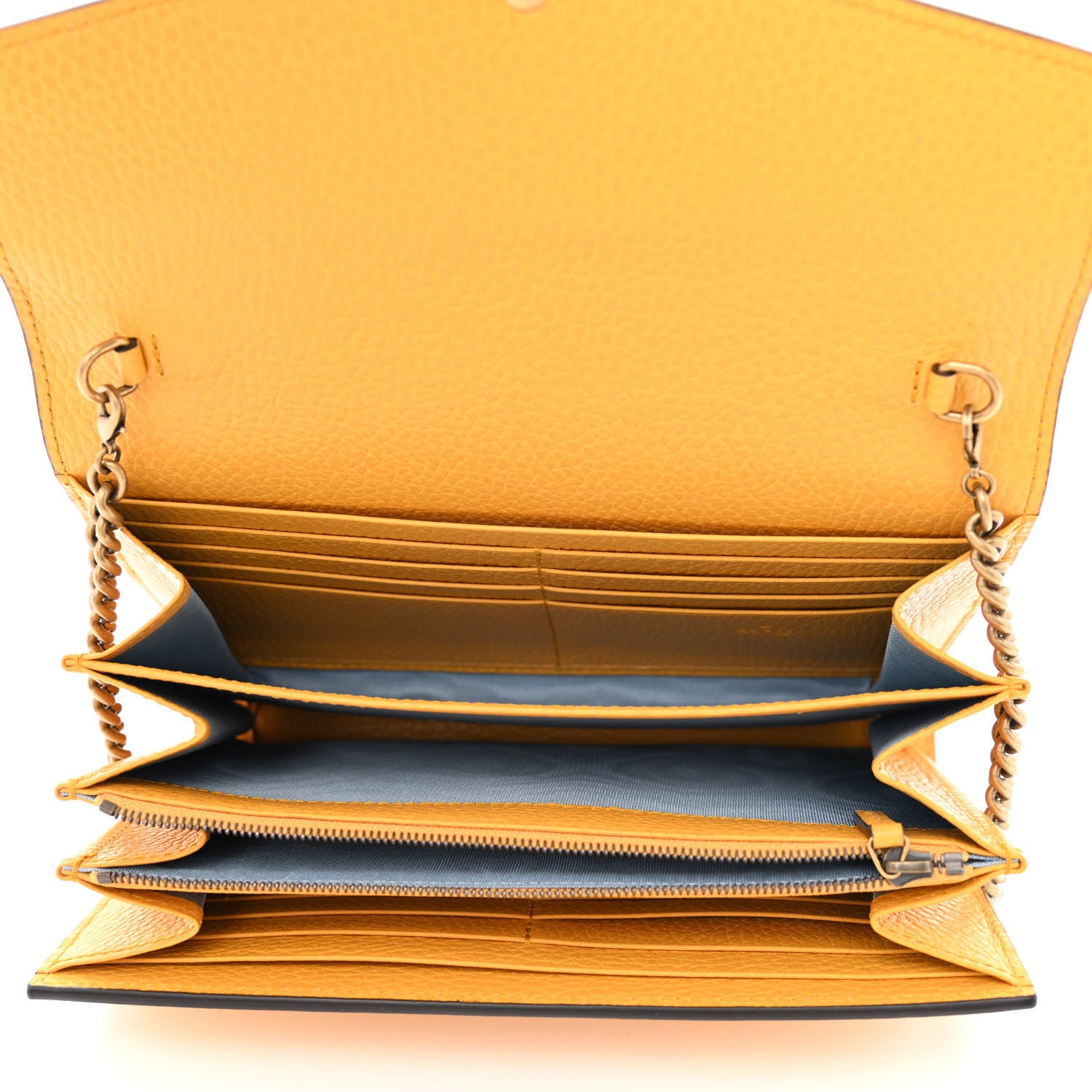 Gucci Calfskin Garden Dionysus Chain Wallet Yellow 5 of 10