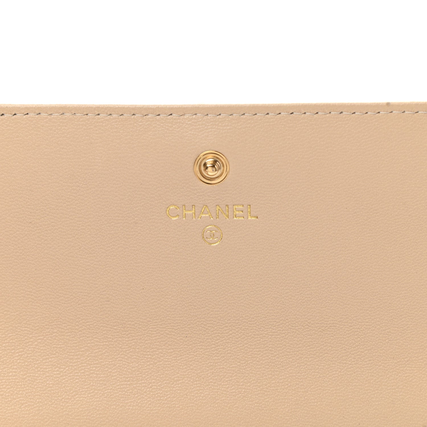 Chanel Shiny Goatskin Quilted Chanel 19 Flap Wallet Beige 6 of 9