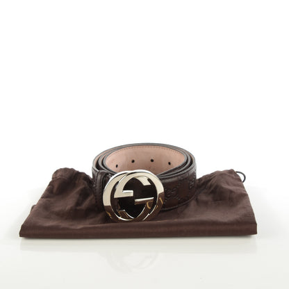 Gucci Guccissima Interlocking G Belt 85 34 Chocolate 6 of 6