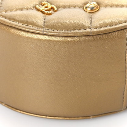 Chanel Metallic Lambskin Quilted Egyptian Amulet Round Clutch With Chain Gold 9 of 9
