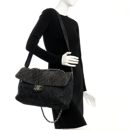 Chanel Denim Quilted Stretch Spirit Messenger Bag 2 of 13