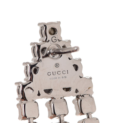 Gucci Metal Crystal Drop Earrings Silver 4 of 5