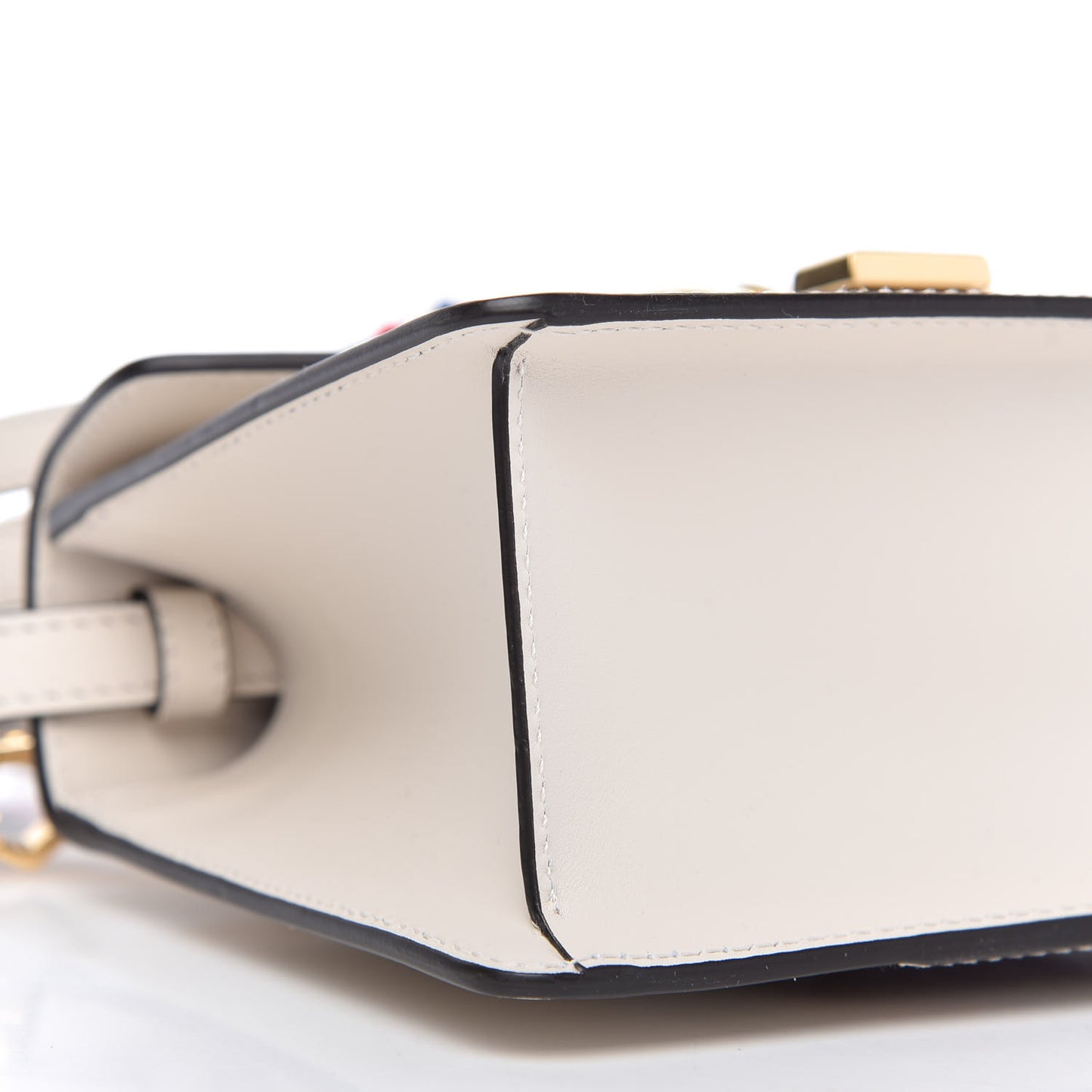 Calfskin Mini Sylvie Top Handle Bag White