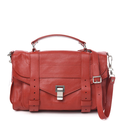 Proenza Schouler Lambskin Medium PS1 Satchel True Red 1 of 11