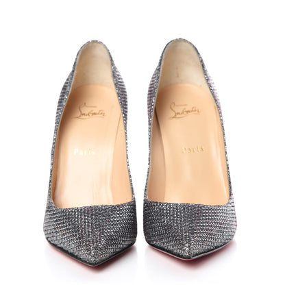 Christian Louboutin Glitter Diams Pigalle Follies 100 Pumps 40 Antic Silver 2 of 8