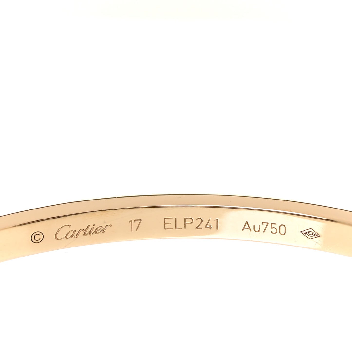 18K Yellow Gold Small LOVE Bracelet 17
