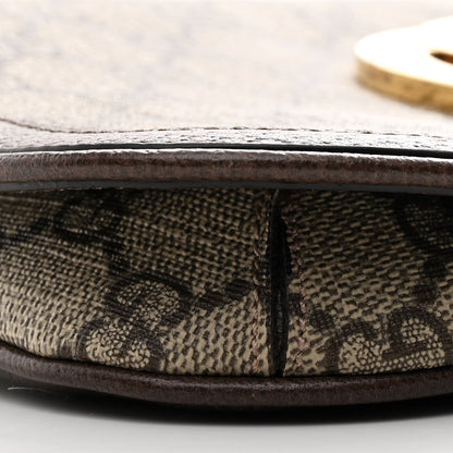 Gucci GG Supreme Monogram Textured Dollar Calfskin Blondie Chain Shoulder Flap Bag Beige Ebony New Acero 9 of 10