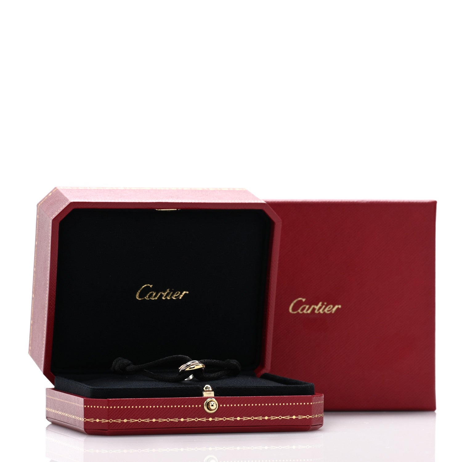 Cartier 18K Pink Yellow White Gold Trinity Adjustable Cord Bracelet Black 4 of 4