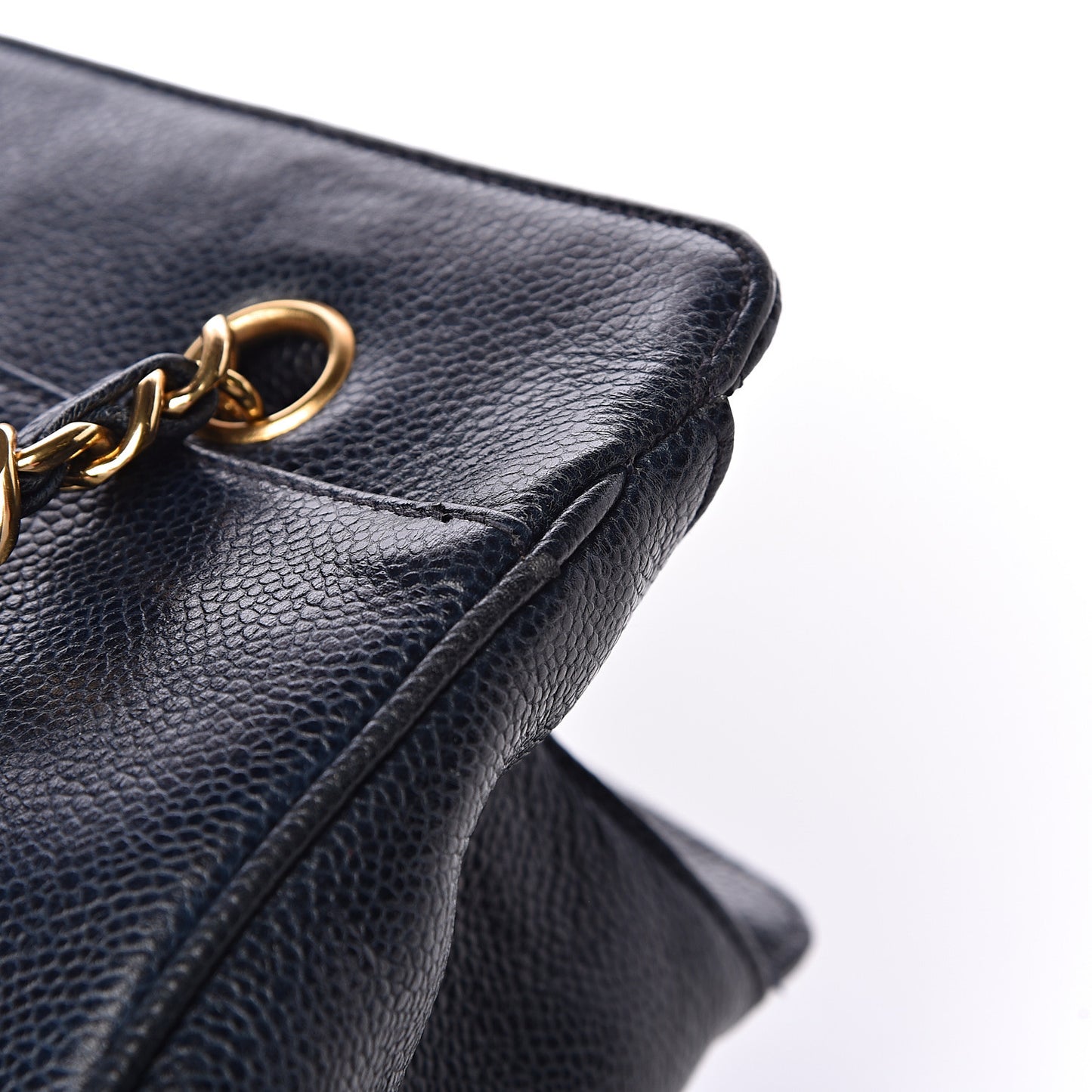 Caviar CC Shoulder Bag Navy Blue