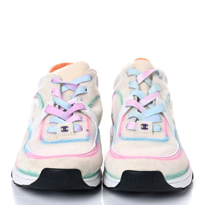 Chanel Wool Suede Calfskin CC Sneakers 38 Multicolor 2 of 18