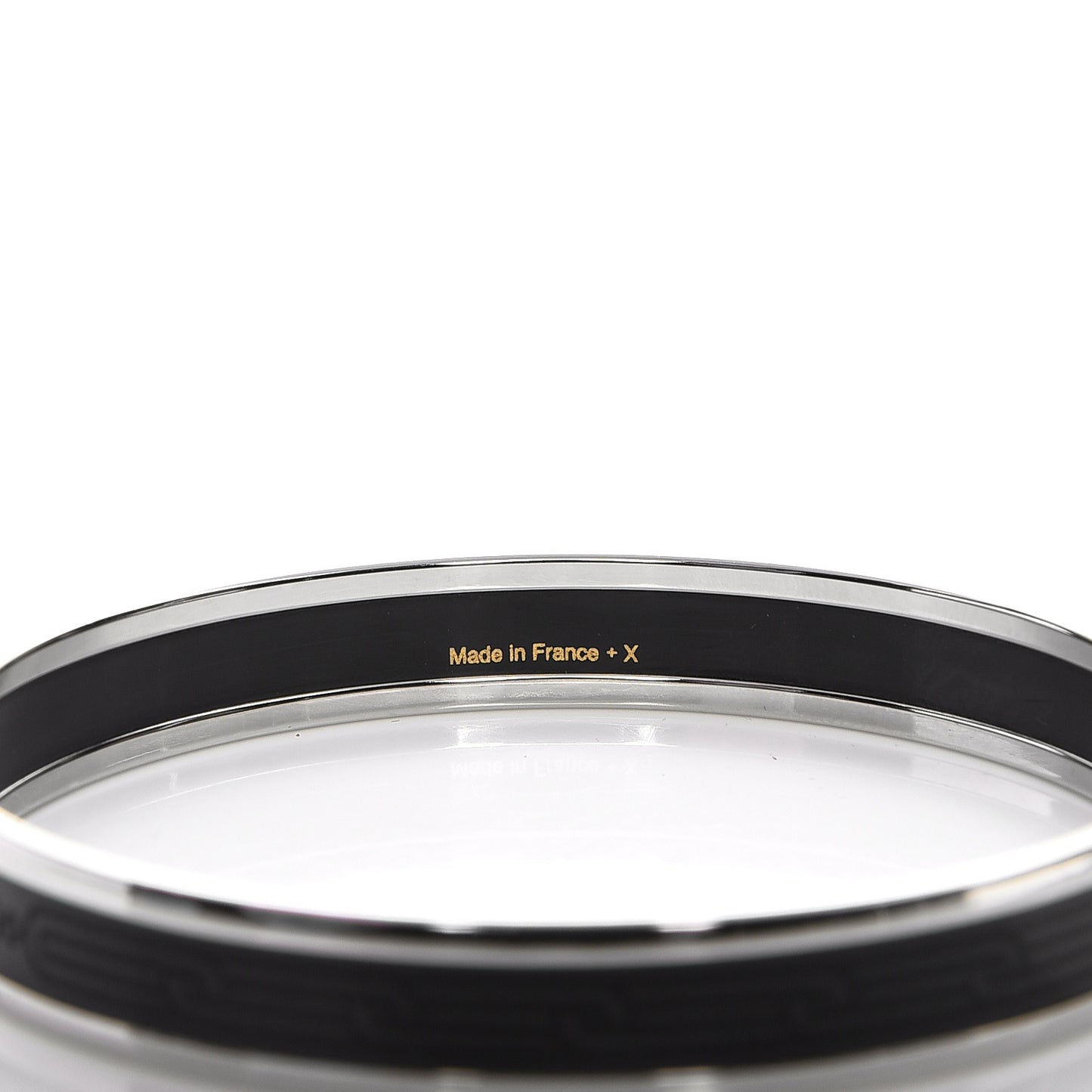 Enamel Printed Narrow Sellier Bracelet 65 Black