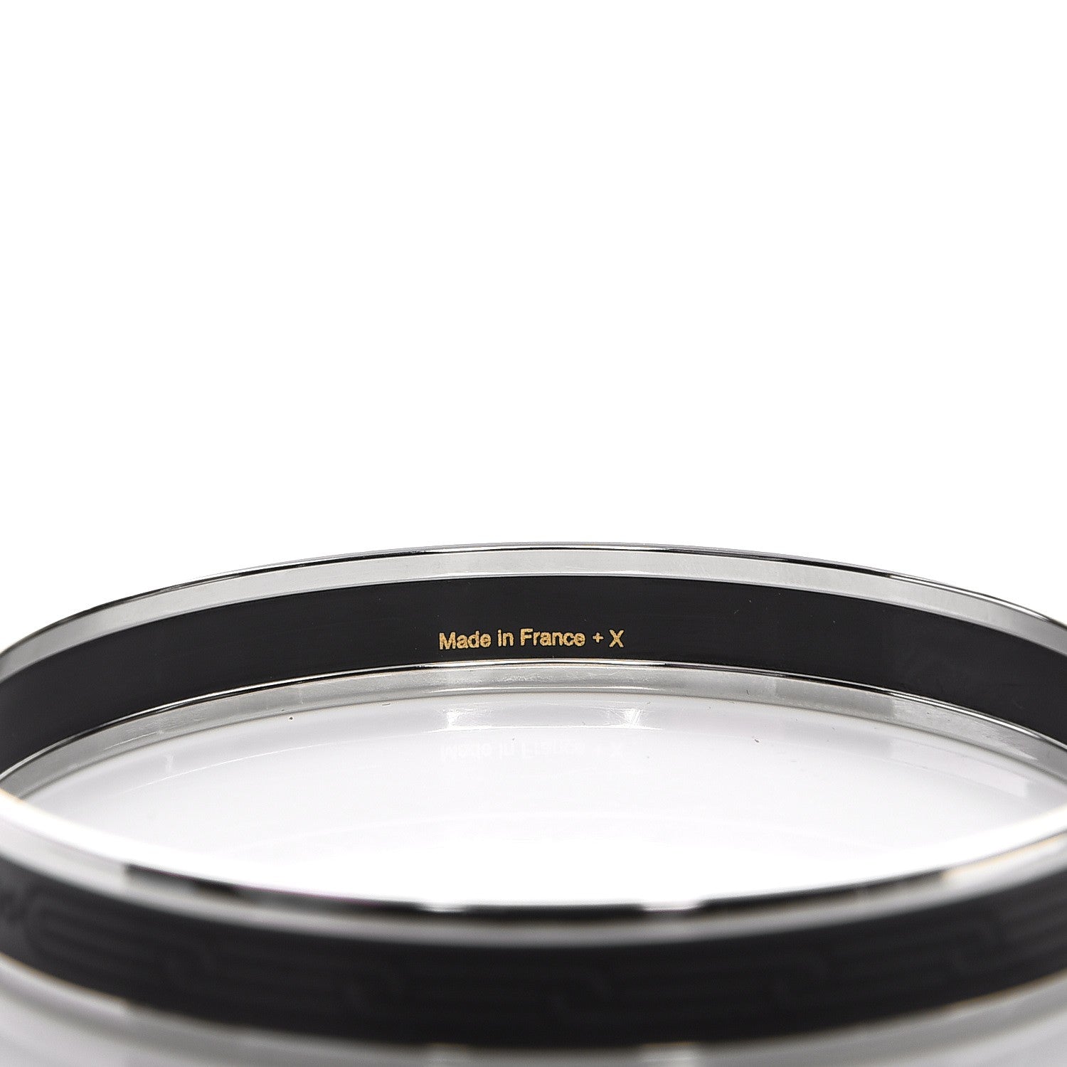 Hermes Enamel Printed Narrow Sellier Bracelet 65 Black 5 of 6