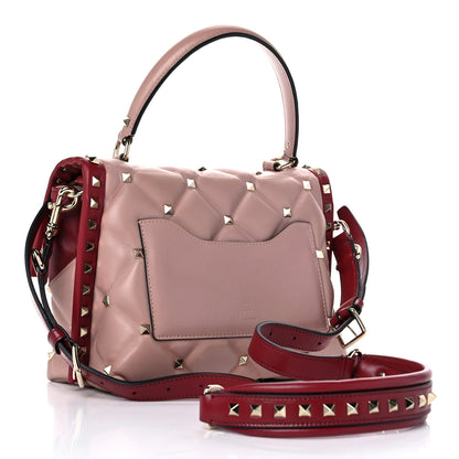 Valentino Garavani Nappa Medium Candystud Top Handle Bag Poudre Rubino 3 of 16