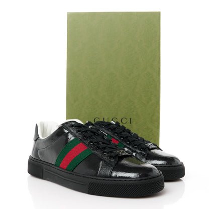 Gucci Crystal GG Monogram Web Womens New Ace Sneakers 37.5 Black 10 of 11