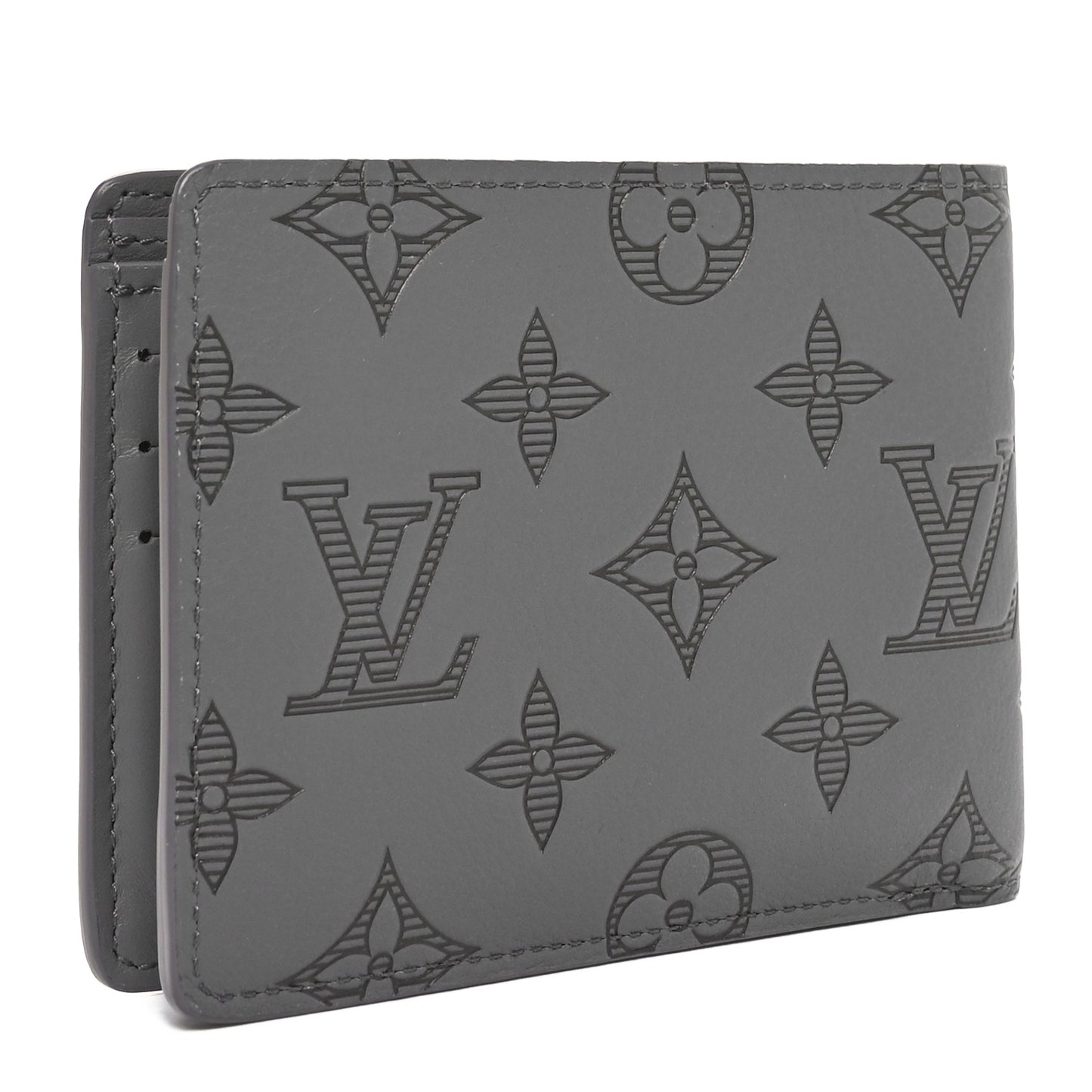 Calfskin Monogram Shadow Multiple Wallet Anthracite Gray
