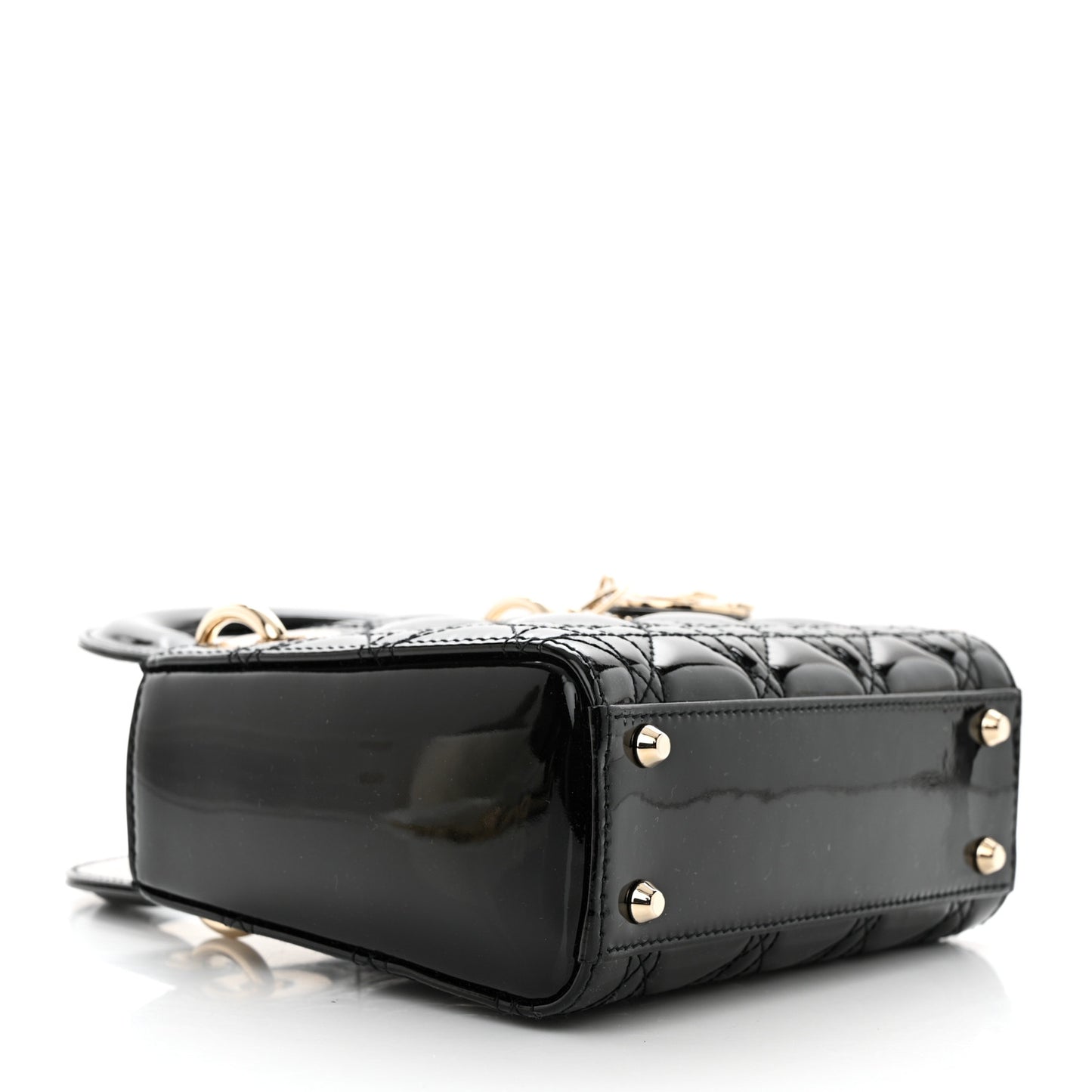 Patent Cannage Mini Lady Dior Black