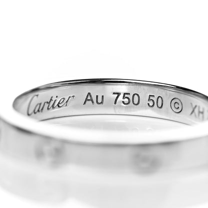 Cartier 18K White Gold Diamond Ceramic LOVE Ring Set 50 5.25 5 of 8