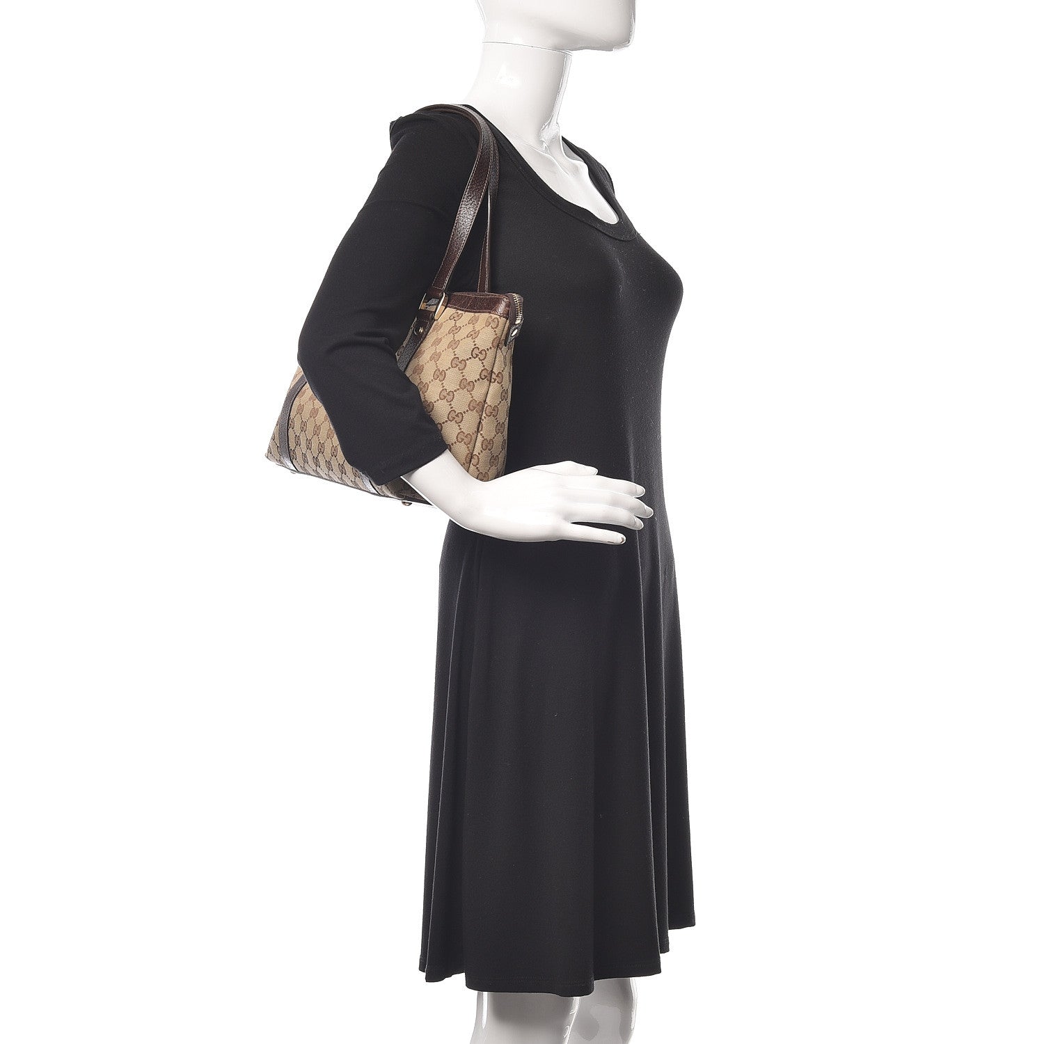 Gucci Monogram Medium Abbey Tote Dark Brown 2 of 10