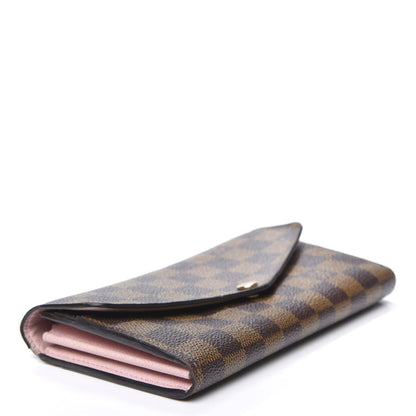 Louis Vuitton Damier Ebene Sarah Wallet NM Rose Ballerine 3 of 12