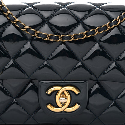 Chanel Patent Goatskin Quilted Medium CC Eyelet Flap Blue 8 of 10