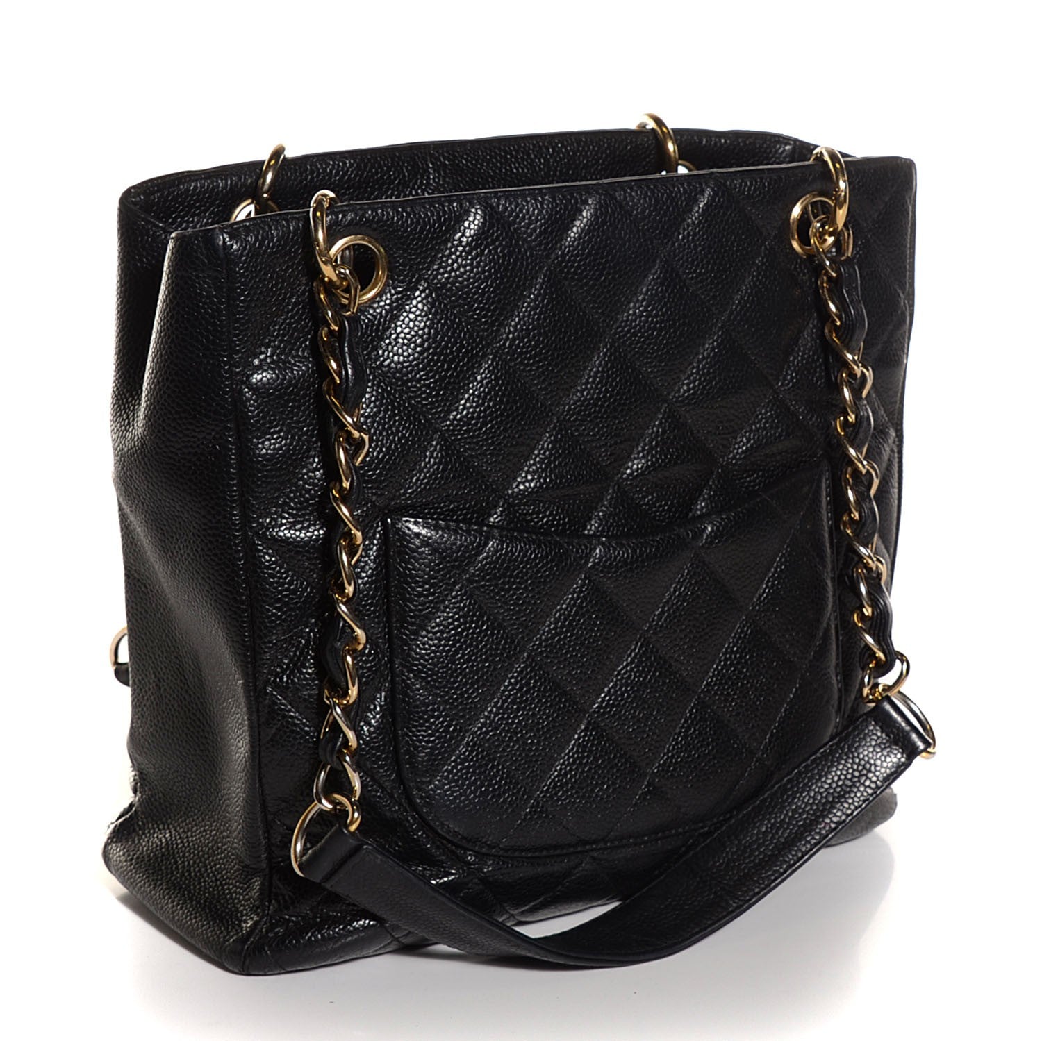 Chanel Caviar Quilted Petit Shopping Tote PST Black 3 of 7