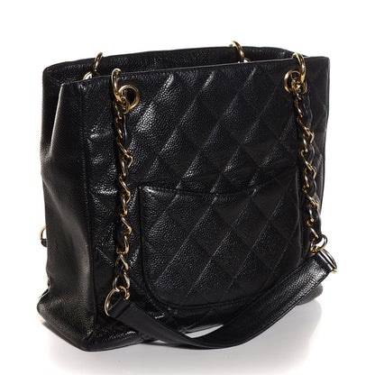 Chanel Caviar Quilted Petit Shopping Tote PST Black 3 of 7