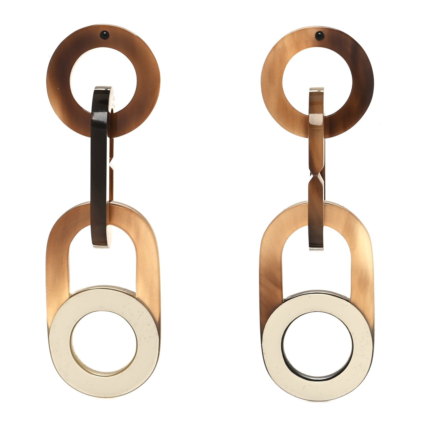 Buffalo Horn Palladium Large Variation Earrings Multicolor