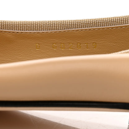 Chanel Lambskin Cap Toe CC Ballerina Flats 37.5 Beige Black 6 of 9