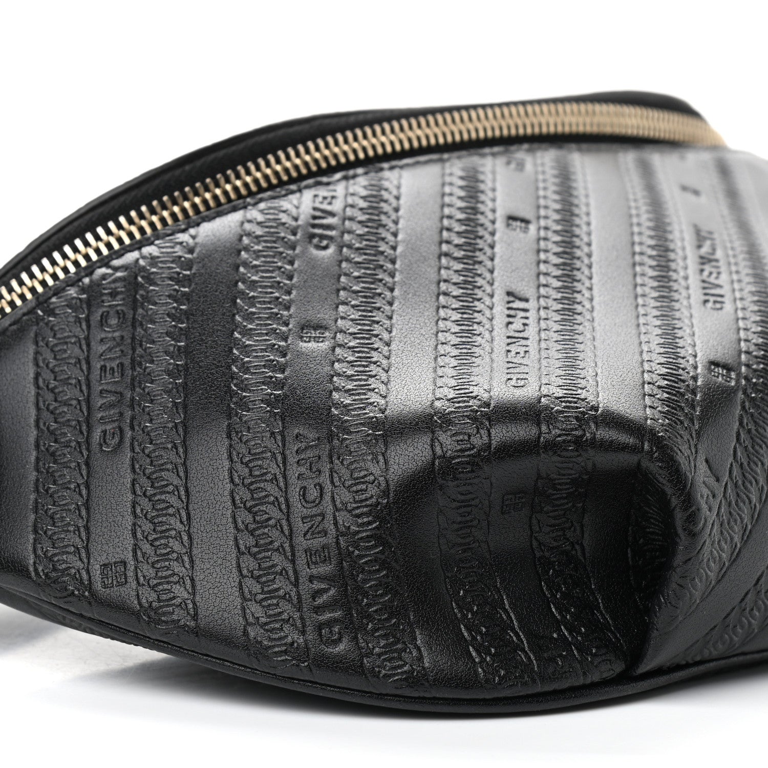 Givenchy Calfskin Chain Embossed Bond Belt Bag Black 5 of 11