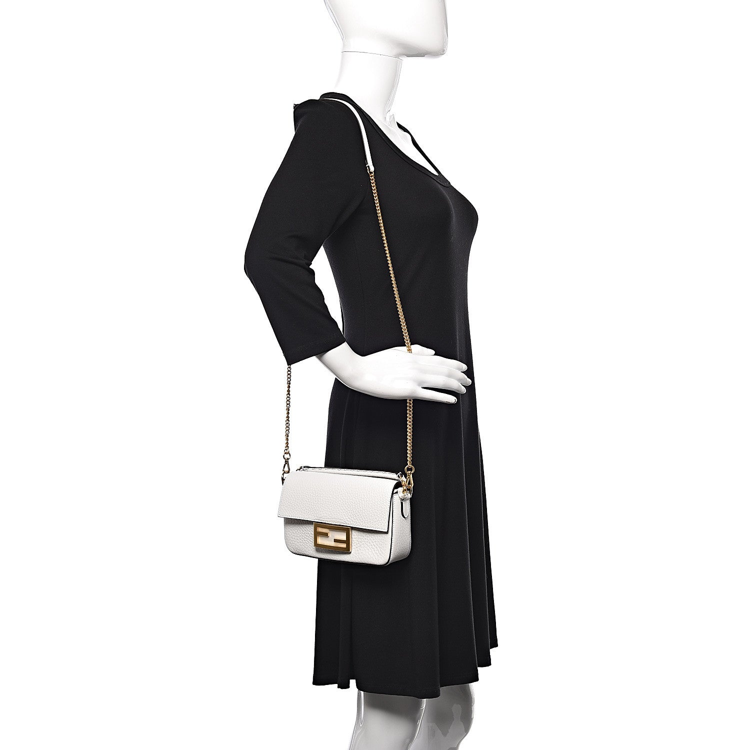 Fendi Cuoio Romano Mini Baguette White 2 of 11