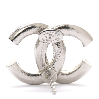 Chanel Crystal CC Coco Flapper Earrings Silver 4 of 5