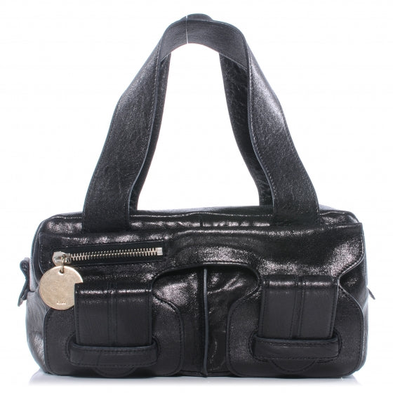 Leather Saskia Zip Top Tote Black
