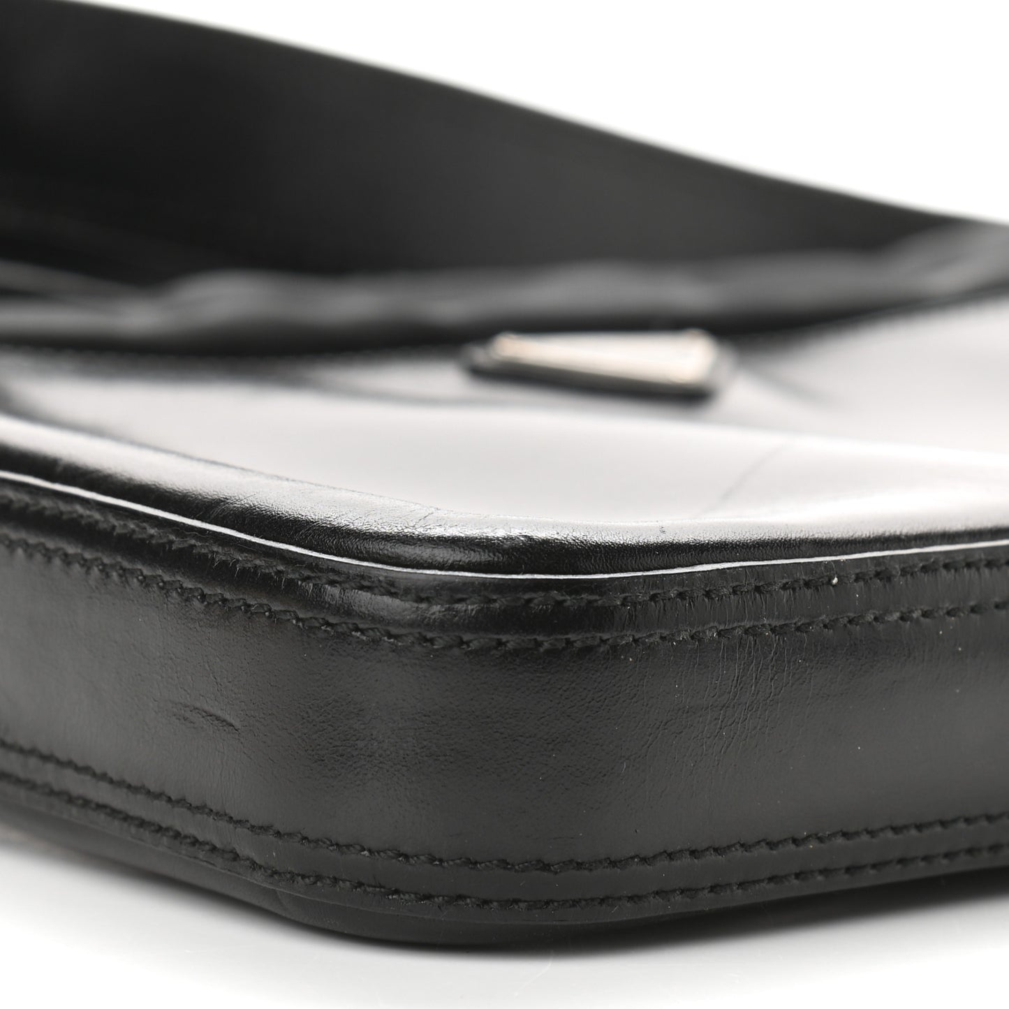 Calfskin Nylon Messenger Bag Black